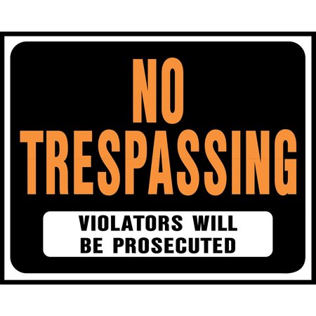 HY-KO No Trespassing Sign 14.5" x 18.5", 5PK A00104